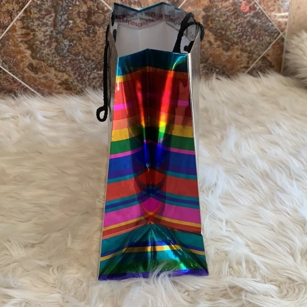 Dylan’s Candy Bar Paper Shopping Bags. One Black and One Silver Metallic.